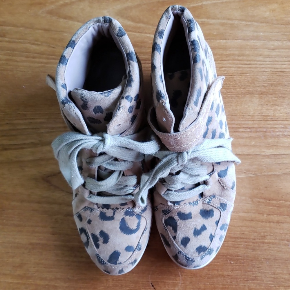 Rebecca Taylor leopard wedge sneakers 6